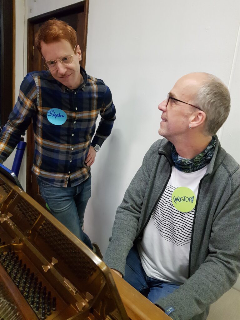 Christoph Weßkamp - Chrleiter von unCHORRekt (rechts) und Stephan Hensen, Chorleiter des Jugendchors des Essen-Steeler Kinderchors