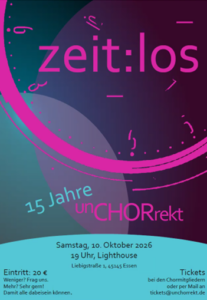 Plakat zum Jubiläumskonzert von unCHORrekt am 10.10.26
